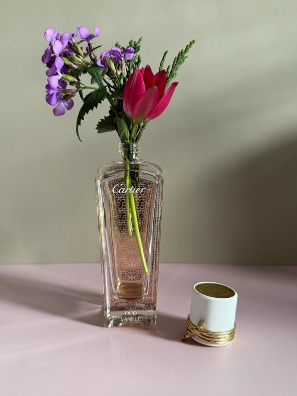 Cartier Oud Vanille Upcycled Luxury Bud Vase | Designer Home Decor
